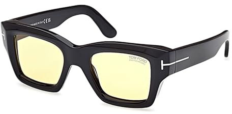 TOM FORD Unisex Ilias Sunglasses, Shiny Black, 50/22/145