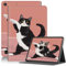 Case for Amazon Kindle Fire 7 Case 2019/2017 Release 9th/7th Generation, PU Leather Adjustable Stand Shockproof Smart Cover with Auto Wake/Sleep Kindle Fire 7 Case, Black Cat Yoga