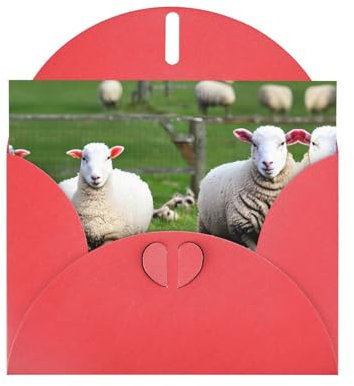 Loppott Grußkarte mit Schaf- und Lämmer-Druck, Grußkarte mit Umschlägen für Abschlussfeiern, Geburtstag, Hochzeit, Einladungen