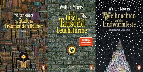 Die Stadt der Träumenden Bücher / Die Insel der Tausend Leuchttürme / Weihnachten auf der Lindwurmfeste + 1 exklusives Postkartenset