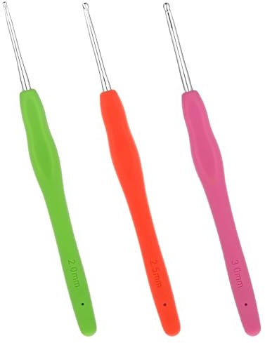 Heanvmyss Häkelnadel Set,3 Stück 3 Größe Häkelset,Crochet Set Rutschfestes Garn Stricknadeln mit Ergonomische Griff Häkel Zubehör für Anfänger Erwachsene Kinder