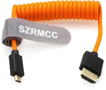 SZRMCC 8K 2.1 Micro HDMI a HDMI Cavo intrecciato ad alta velocità per Go-Pro Hero 3/4 Canon EOS M5 Sony A6000 A7III RX10 Nikon B500 Z6 Raspberry Pi 4 Atomos Ninja 2 Monitor