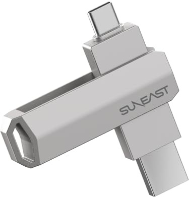 SUNEAST Revolve R5 Series 512MB Portable SSD HDD USB-A 3.2 & USB-C 3.2 Direct Plug-In PSSD Read:500MB/s Write:450MB/s Swivel Design