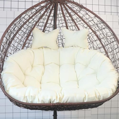 Doppel-Hängesessel für 2 Personen, bequemer Schaukelkorb mit Ersatzkissen, 170,2 x 119,4 cm, perfekt für Terrasse, Garten oder Balkon, Entspannung
