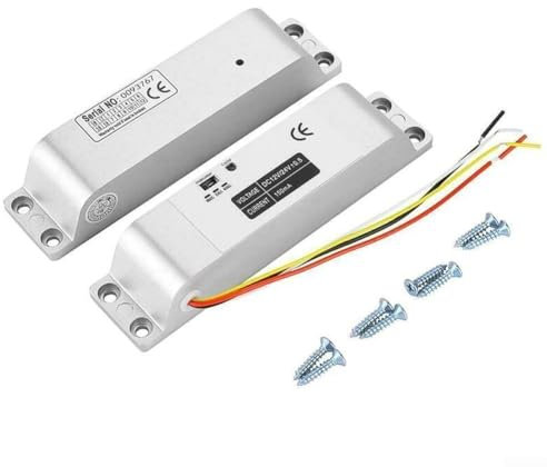 Gdfnmogo Elektrisches Falltürschloss, 1000 kg Haltekraft mit LED-Statusanzeige mit Verzögerungseinstellung (0s/3s/6s) für Glas/Holz/Metall/Sicherheit/Brandschutztüren