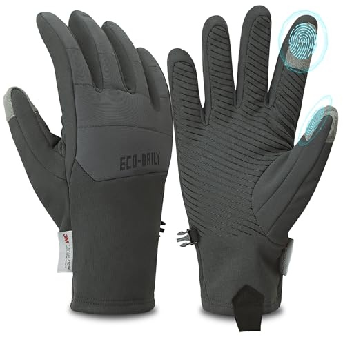 Eco-daily Herren Damen Fahrradhandschuhe Winter 3m Thermo Radhandschuhe | Winterhandschuhe Fahrrad mit Rutschfestes Silikon,Wasserdichte Rennrad Handschuhe,Touchscreen Handschuhe für Radfahren