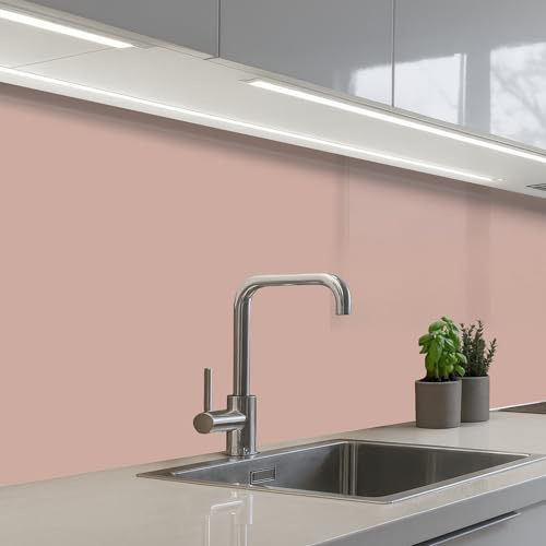 KitchenYeah© Paraschizzi Cucina Adesivo Pannello Parete Paraspruzzi per | 80x200 cm - Piano Cottura Rosa - Palette - Solido