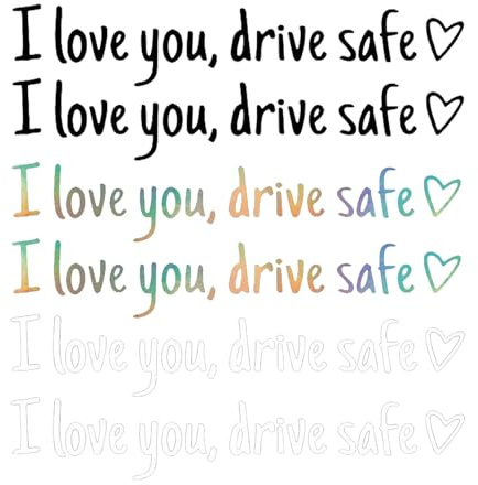 6 Stück I Love You Drive Safe Aufkleber,Autospiegel Aufkleber Außen,I Love You Drive Safe Sticker,Vinyl Spiegel aufkleber Spruch,Wasserdichter Spiegel Sticker für Autospiegel,Autodekoration Geschenk