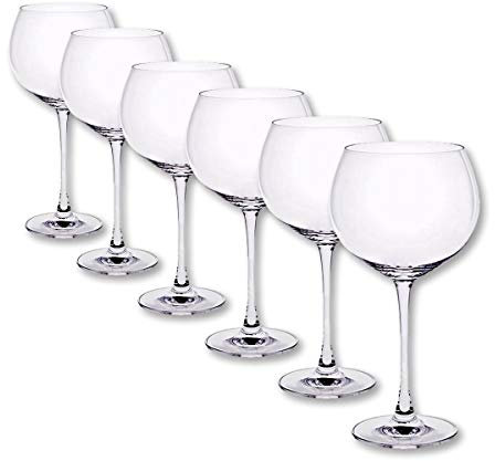 CRISTALICA Rotweinglas 6er-Set Condor 550ml Kelch Ballonglas Cocktail Gin Bleikristall klar