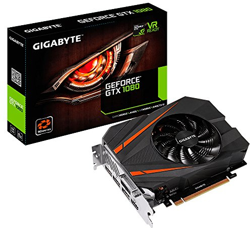 Gigabyte NVIDIA GeForce GTX 1080 M-ITX Fan FH 8 GB GDDR5 PCI Express Graphics Card - Black
