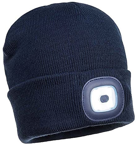 Portwest BEANIE MIT USB WIEDERAUFLADBAREN LED LEUCHTEN, Größe: Einheitsgröße, Farbe: Marine, B029NAR