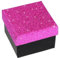 EYS JEWELRY Glitzer Schmuck-Etui für Ring 50 x 50 x 35 mm Kartonage rosa-pink Ring-Box Schachtel Schatulle Geschenk-Verpackung