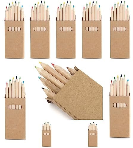 120 Buntstifte nach EN71-3 und EN71-1 zertifiziert in 20 Sets mit je 6 Buntstiften als Party Mitgebsel auch für Restaurants oder Hotels im nachhaltigen Papp Etui von notrash2003®