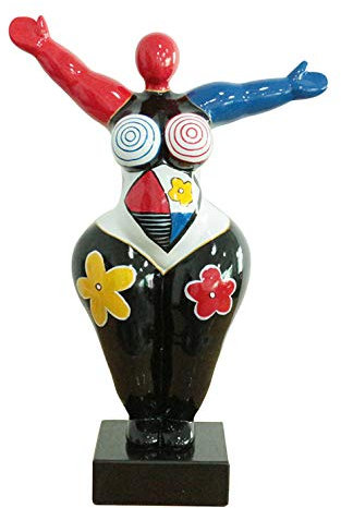 Meubletmoi Skulptur, Damen, 54 cm, Arme mit Heben, mehrfarbig – Deko-Statue, modernes Design – Lady Sun
