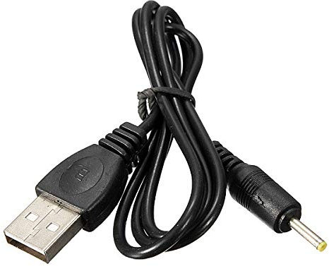 Akyga Cable USB DC AK-DC-02, adaptador de 2,5 x 0,7 mm, cable de carga de 5 V, 80 cm