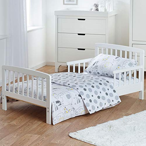 Kinder Valley 3 Piece Toddler Bedding Set - Safari Friends Cot Bed Duvet Cover With Pillow Case & Fitted Sheet Set, Comfortable & Reversible Bedding Set For Your Babies | (120 x 150cm)