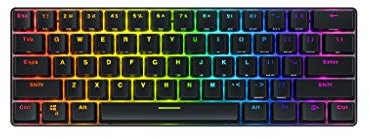 Whirlwind FX Atom 60% Gaming Keyboard: Interactive and Customizable Lighting – Immersive, Reactive RGB Experience (Red Linear)