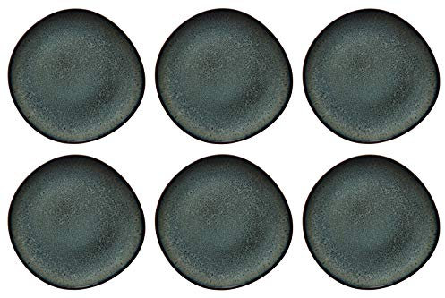 Villeroy & Boch LAVE GRIS Frühstücksteller Größe: Ø 23cm, 6er Set, in der Farbe Grau aus Steingut, 1042592640-SET6