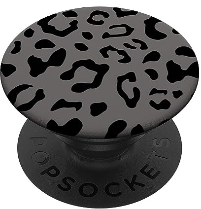 Black Leopard Cheetah Gray PopSockets Adhesive PopGrip