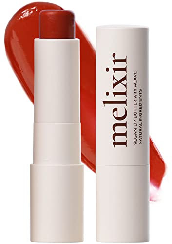 Melixir Vegane Lippenbutter #03 Red Velvet(getönt) (+8 weitere Farben) 3.9 g, bienenfrei, ohne Petrolatum, tief nährender veganer Lippenbalsam auf pflanzlicher Basis