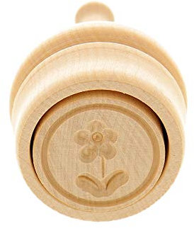 2X HOFMEISTER® Butter-Stempel, für 30 g Butter, 5 cm, Blume, handgefertigt in Deutschland, Butter-Form zum Dekorieren, runde Durchstoß-Form, Butter-Model aus heimischem Ahorn-Holz