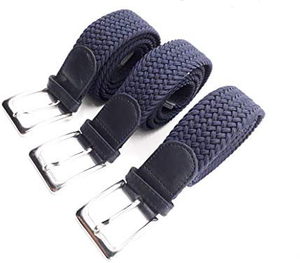 Matec 3 Stück Blaue elastische Stretchgürtel mit 110 cm Gesamtlänge und 3,5 cm breit.