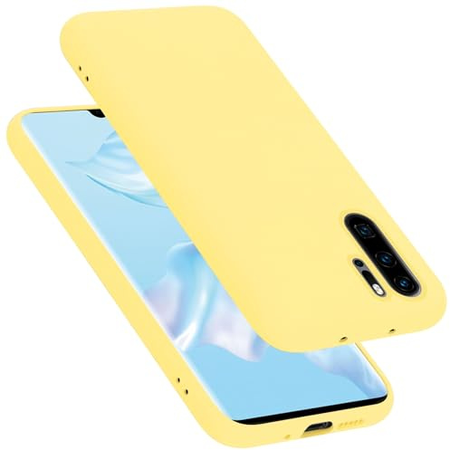 Cadorabo Hülle kompatibel mit Huawei P30 PRO Hülle Silikon Handyhülle für P30 PRO Case aus flüssigem Silikon- Kratzfeste und stoßfeste dünne TPU Schutzhülle - Liquid GELB
