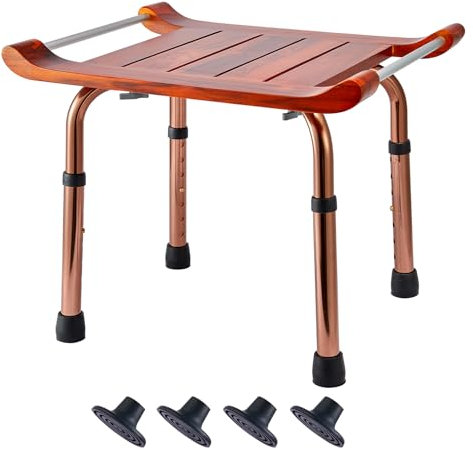 Teak Shower Bench Stool Chair Seat for Inside Shower Bath Sauna, for Elderly and Disabled