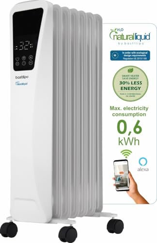 Bastilipo - Radiador de bajo consumo eléctrico con wifi, 7 elementos, con fluido ecológico, R-EcoFluid2-7
