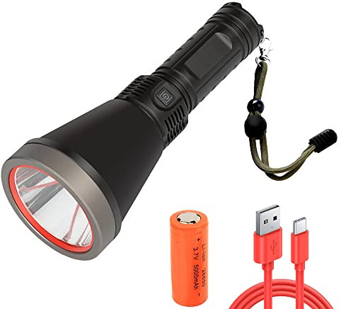 XLENTGEN 1500 Meter LED Taschenlampen mit Großer Reichweite 3600 Lumen Wiederaufladbare Taschenlampe mit 5000mAh Akku Leistungsstarke Taktische Taschenlampe für Jagd Wandern Suchen