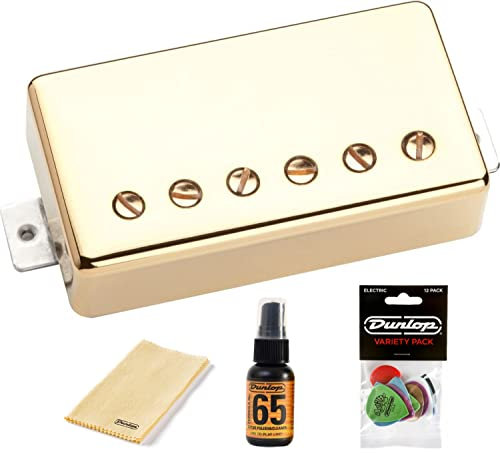 Briskdrop Seymour Duncan SH-4 JB Model Humbucker Pickup - Bundled with Dunlop Pick Pack and Dunlop Polishing Kit (Gold)