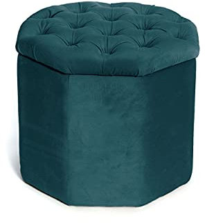 BIANCHERIAWEB Sitzsack für Wohnzimmer, gepolstert, gesteppt, achteckig, Velvet, einfarbig, Sitzsack Öl