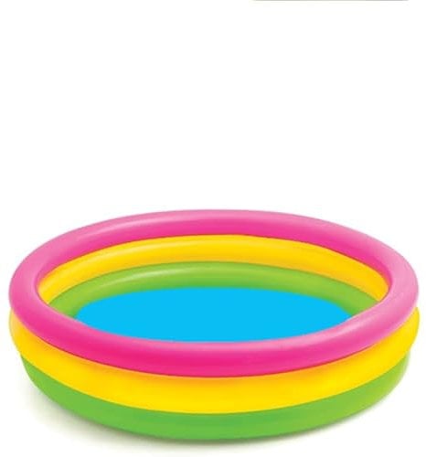 Cathy's Toy Shop Round 3 Rings Colourful Children Kids Inflatable Swimming Paddling Pool Choice of Small Medium Large (Medium 114 x 25CM)