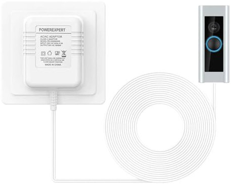 Türklingel Transformatoren 24 V/500mA, White Video Türklingel Netzteil Transformatorkabel kompatibel mit Video-Türklingel Pro (3m)