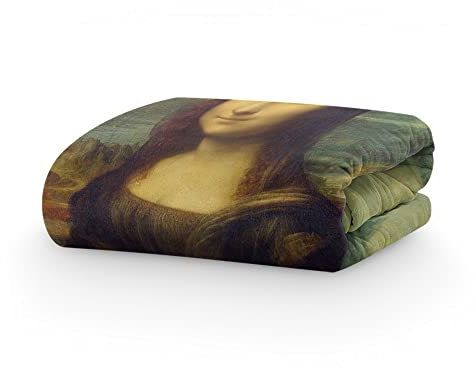PICANOVA – Kuscheldecke 150x100cm – Leonardo da Vinci Mona Lisa – Decke mit Bild – Premiumqualität Fleecedecke 510g/qm – Unschlagbar Weich Und Gemütlich Fotodecke – Klassische Kunst