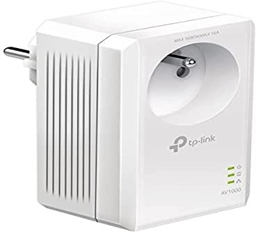 TP-Link CPL 1000Mbps avec 1 Port Gigabit et Prise Intégrée - idéale pour Profiter du Service Multi-TV à la Maison, Compatible toutes les Box, TL-PA7017P (FR)