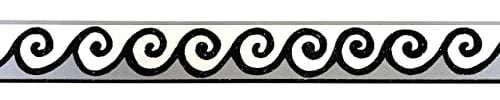 Glitter Swirl Wallpaper Border - Black Grey White Textured Embossed Modern Contemporary Waves