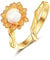 PRAYMOS Sonnenblumen Ring Frauen Ring Damen Silber 925 You Are My Sunshine Damen Ringe Gold Opal Ring