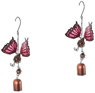 YARNOW 2pezzi Wind Chime Pendant Con Farfalle Decorazione Da Appendere Per Esterni e Interni Campane Eoliche Eleganti Per Regali e Decorazioni Casa