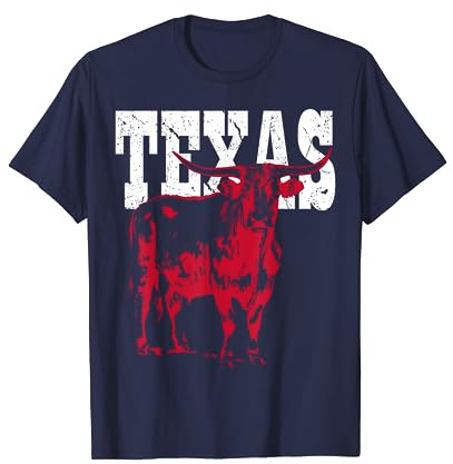 Texas Longhorn-Rodeo Cowboy im Vintage-Stil, Texas, 1845 T-Shirt