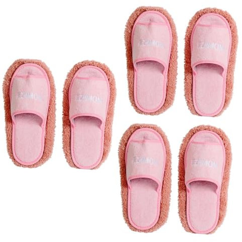 Mobestech 3 Pairs Slippers Floor Mop Shoes Microwave Steam Cleaner Microwave Cleaner Lady Dust Mop Plush Animal Mopa Para Limpiar Pisos Cartoon Mopping Slipper Cotton The Lazy Miss Washable