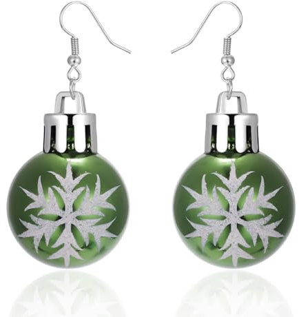Weihnachts-Cartoon-Pailletten-Schneeflocken-Ohrringe Für Frauen – Niedliche Grüne Weihnachtskugeln, Lange Ohrhänger, Festival-Party-Dekoration, Charm-Trend, Neujahr, Schmuck, Accessoires, Geschen