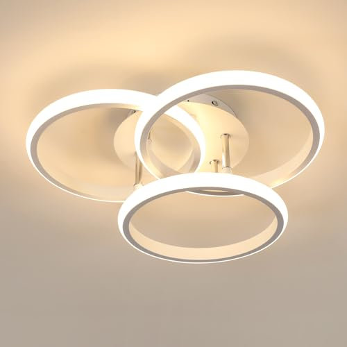 DELIPOP LED Deckenleuchte, 40W 4500LM Deckenlampe 3000K Warmweiß, Rund Modern LED Lampen Deckenlampen für Schlafzimmer Flur Küche Balkon, Dia 40cm