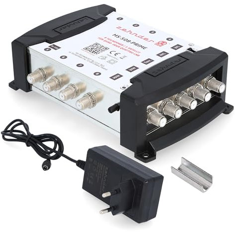 [ Test SEHR GUT *] ZEHNDER 5/8 Multischalter für Quattro & Quad LNB, Multiswitch für 1 Satelliten & 8 Teilnehmer (TV, Sat Receiver), HD 4K Digital Matrix Sat Verteiler, Schüssel Spiegel Antenne