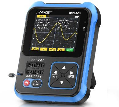 Mini oscilloscopio Fnirsi Fnirsi DSO-TC3 Oscilloscopio digitale Tester per transistor Funzione Generatore di segnali Tester per componenti elettronici multifunzione 3 in 1