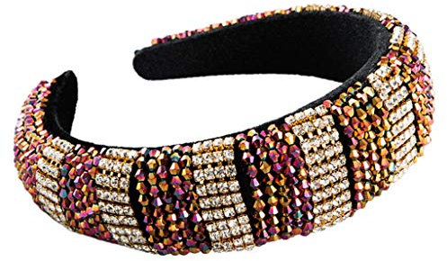Damen Glitzer für goldenes Samt, breites Stirnband, farbige Kristall-Haarreifen, Ohrenwärmer