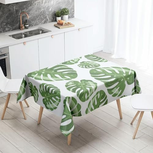 Tischdecke mit Monstera-Motiv, grüne Pflanze, fleckenabweisend, wasserdicht, rechteckig, für Küchentisch, Heimdekoration, 4–40 x 70 cm