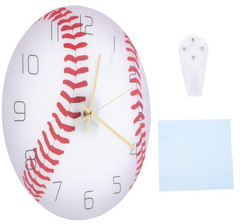 ABOOFAN Baseball Wanduhr Acryl Stummschalt Uhr Wohn Schlafzimmer Dekor Große Ziffern Geräuschlos