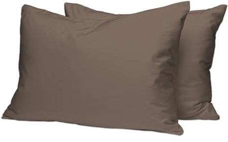 Pizuna Luxuriöser Soft-Satin 2er Pack Kissenbezug 70 x 90 cm Dunkel Braun, 400 Fadenzahl Baumwolle Kissenbezüge, 100% Langstapel Baumwolle Kissenbezug (Dunkel Braun, 70x90 cm)