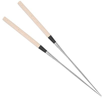 Stainless Steel Japanese Sushi Chopstick with Wooden Handle Kitchen Accessory for Home Furnishings (Large)